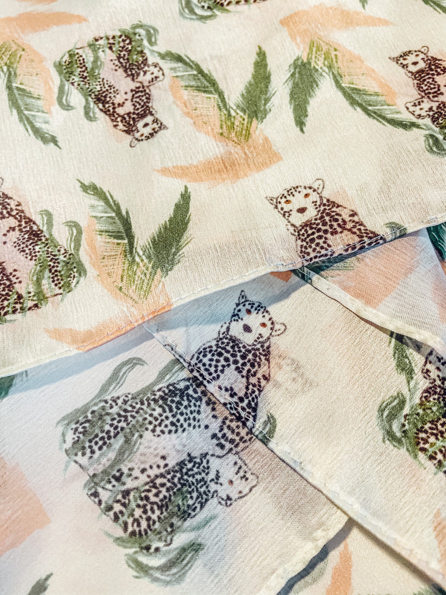 Love Cheetah Print Satin Scarf