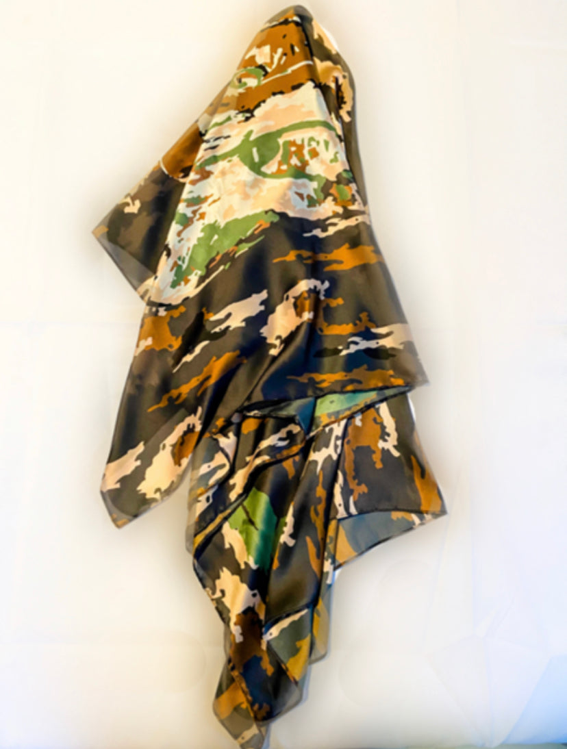Cheetah Cubs Print Satin Scarf
