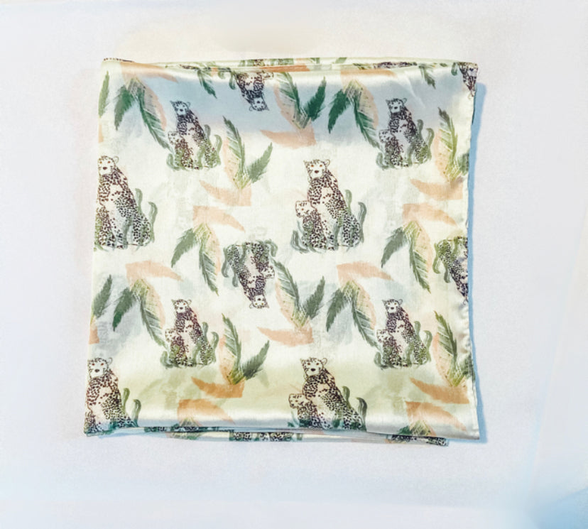 Love Cheetah Print Satin Scarf